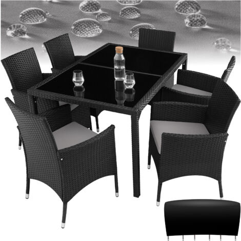 Salon de jardin 6 places avec housse protection -
