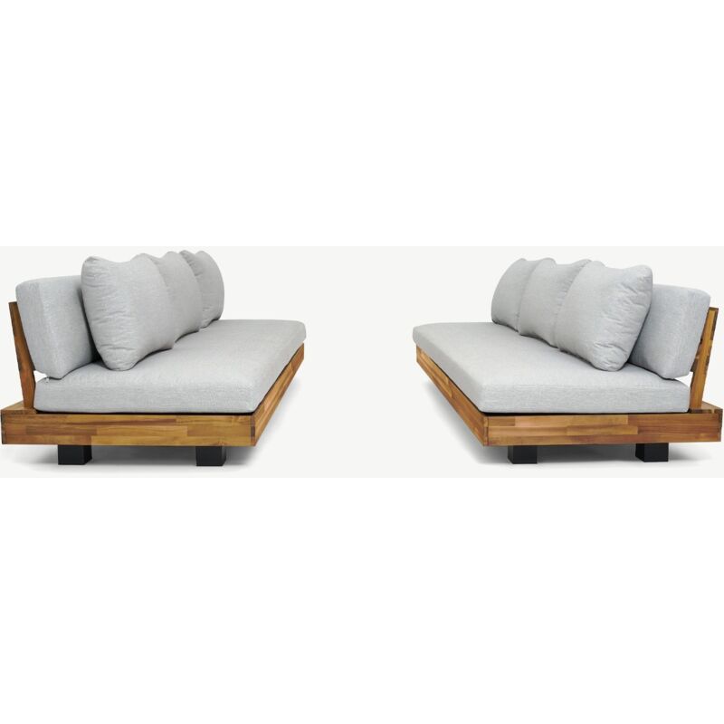 Salon de jardin 6 places en bois fsc - 2 Canapés 3 pl. - Capri