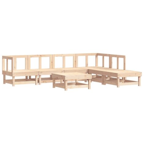 Salon de jardin 7 pcs Bois de pin massif vidaXL