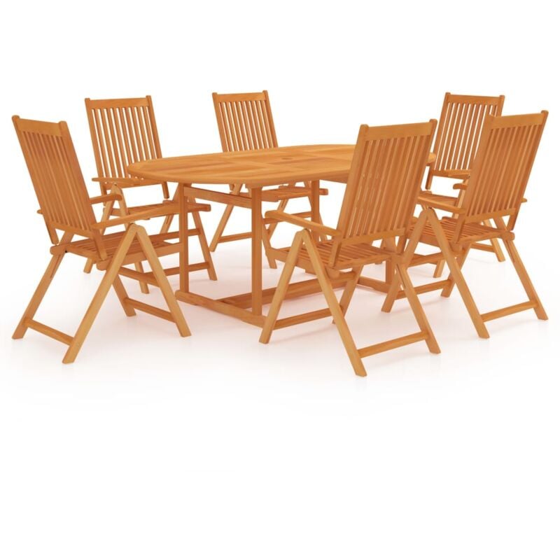 Salon de jardin 7 pcs Bois de teck massif