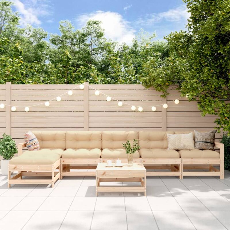 Vidaxl - Salon de jardin 7 pcs Bois de pin massif