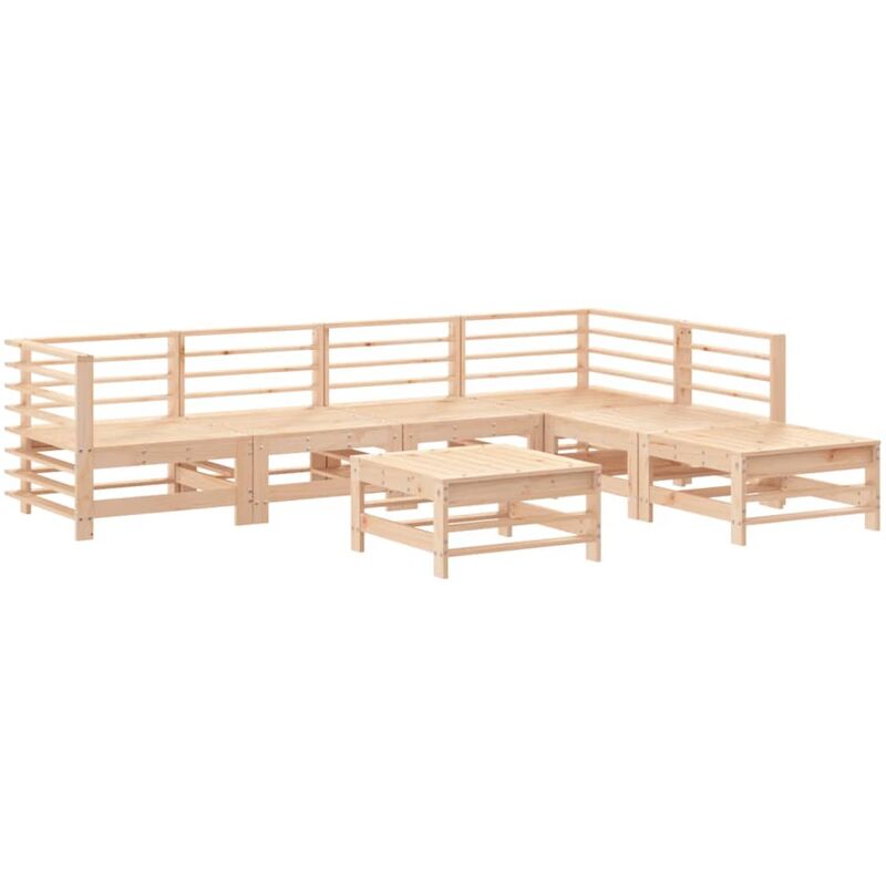 Vidaxl - Salon de jardin 7 pcs Bois de pin massif