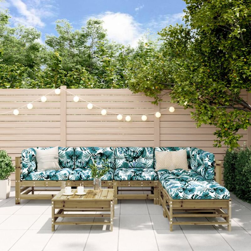 VidaXL - Ensemble de salon de jardin pinède imprégnée, One Size, Marron