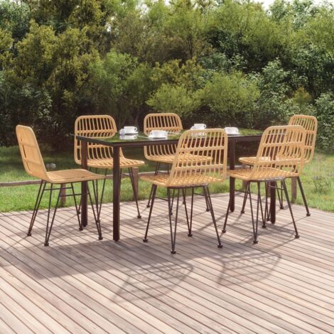Salon de jardin 7 pcs - Mobilier de jardin - Ensemble Table à manger + 6 chaises Résine tressée Chic-546791