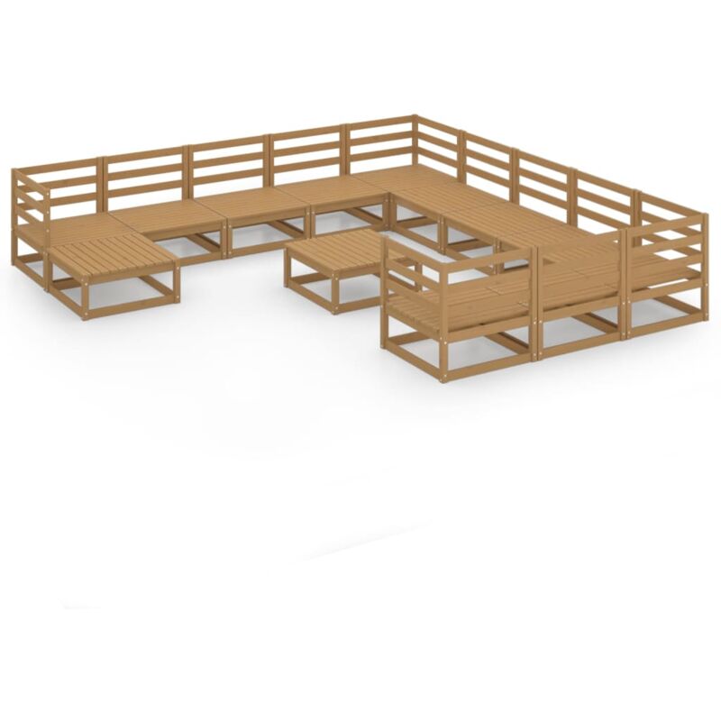Salon de jardin 13 pcs bois de pin massif vidaXL