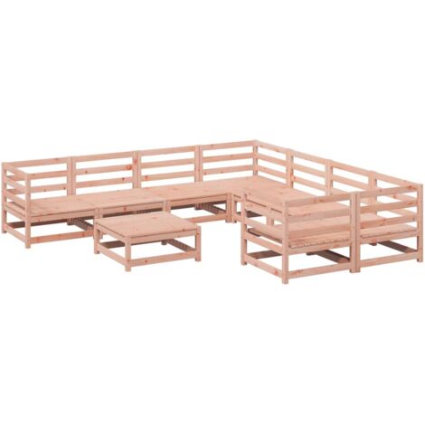 Salon de jardin 9 pcs bois massif sapin de douglas vidaXL