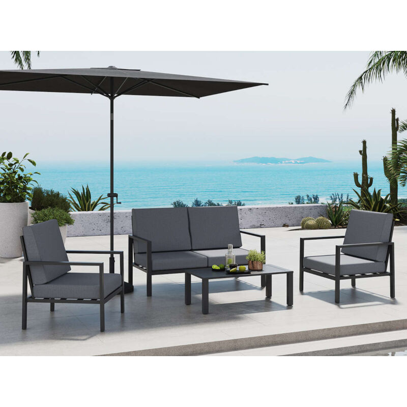 Salon de jardin alu Jao - 4 places - Jardideco