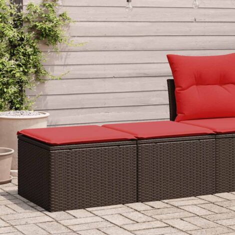 Salon de jardin avec coussins 2 pcs-Lot de 2 Mobilier de jardin-Meuble de jardin marron résine tressée acacia 695680