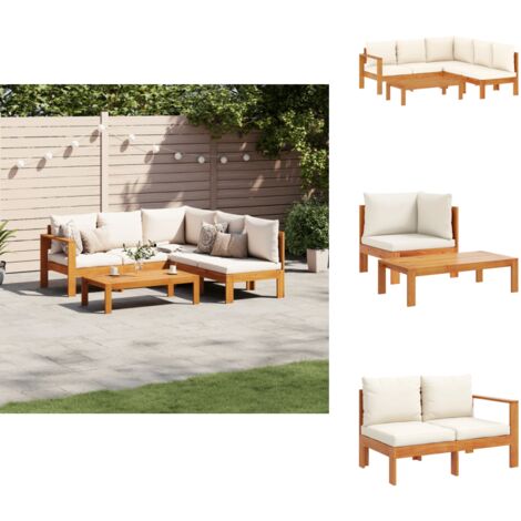 Salon de jardin avec coussins 4 pcs bois d'acacia massif - Ensemble Salon De Jardin - Canapé Extérieur - Meuble De Jardin - Salon De Jardin Acacia - Mobilier De Jardin