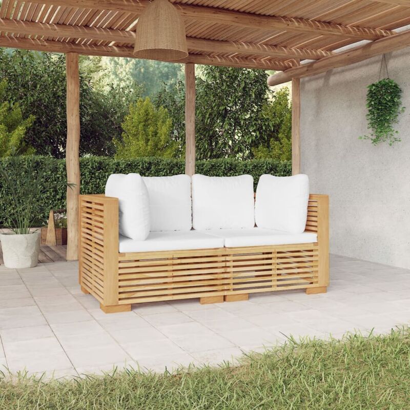 Vidaxl - Canapés d'angle de jardin et coussins 2 pcs Bois de teck massif