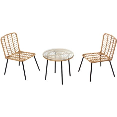 CONCEPT-USINE Salon de jardin bas 2 chaises + 1 table CADIX