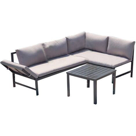 Salon de jardin bas 4 places canapé inclinable TEORA