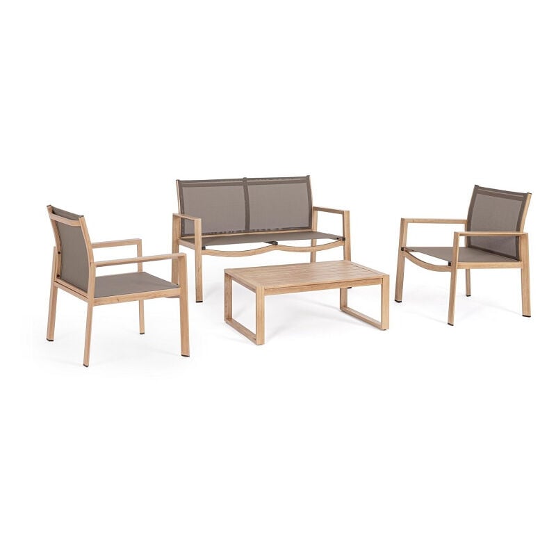 Bizzotto - Salon de jardin bas Kallen 4 places - Naturel