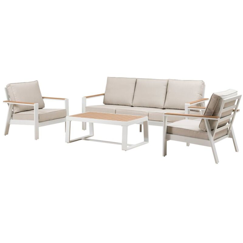 Salon de jardin crème 5 places Orion