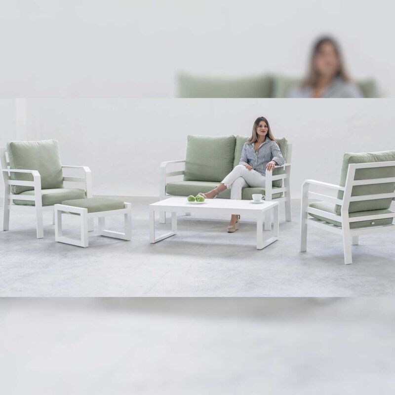 Salon de jardin détente en aluminium 4 places Kravi