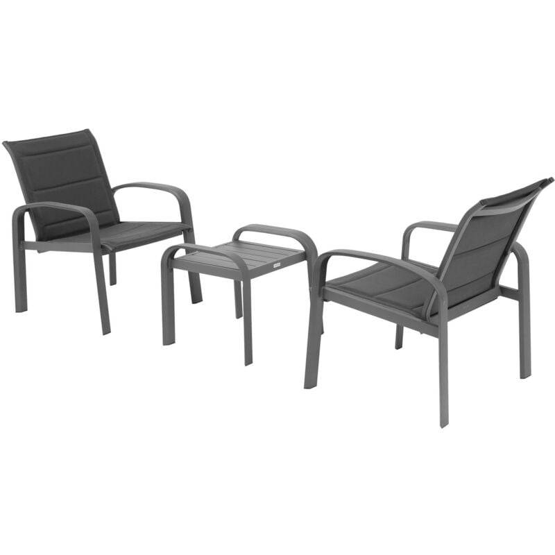 Hesperide - Salon de jardin duo Elyn aluminium et texaline