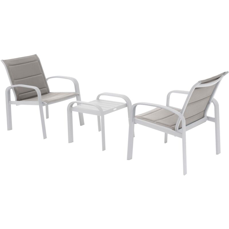 Salon de jardin duo Elyn aluminium et texaline