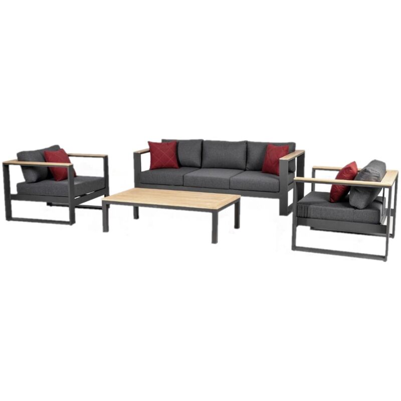 Salon de jardin Emperia en aluminium et acacia