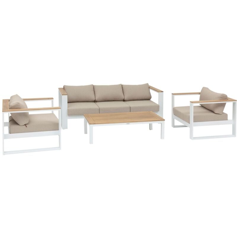 Salon de jardin Emperia en aluminium et acacia