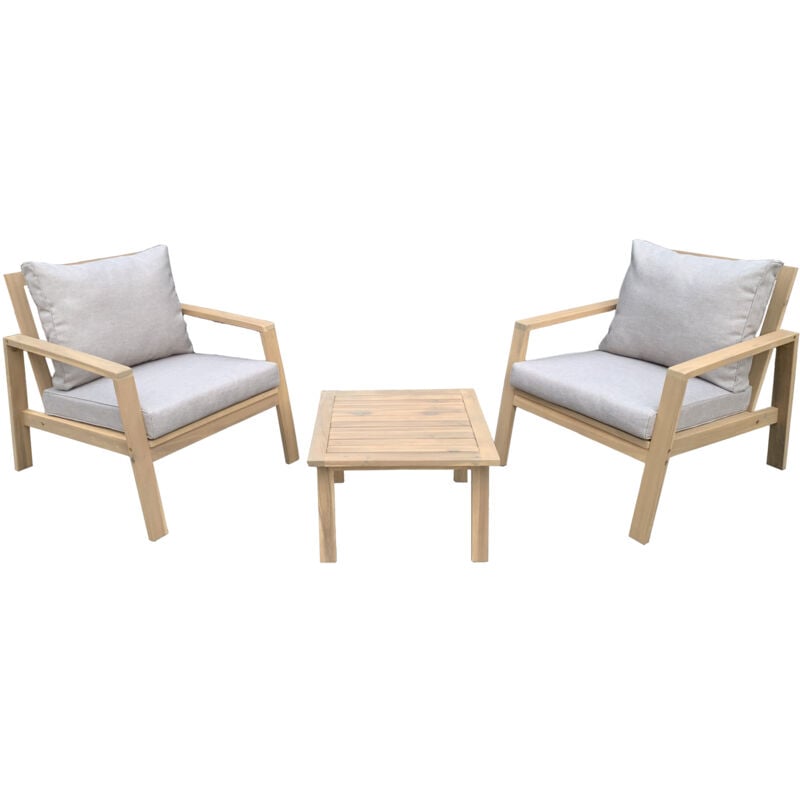 Happy Garden - Salon de jardin en acacia 2 places