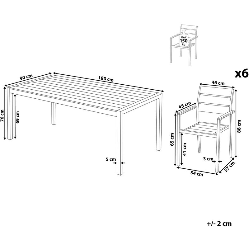 Salon De Jardin En Aluminium Et Matiere Imitation Bois 17440