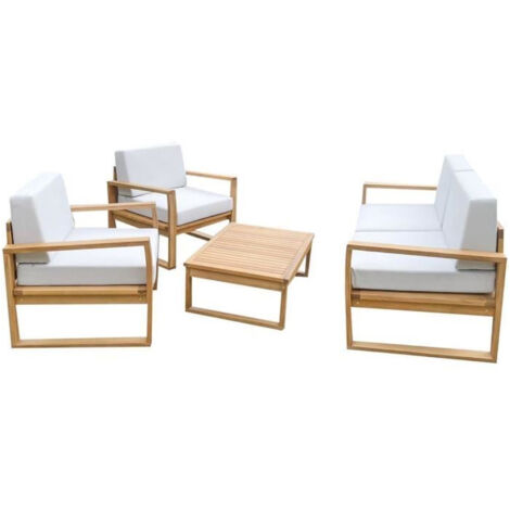 Salon de jardin en bois d'Acacia FSC - PALAWAN - 4 personnes - Gris