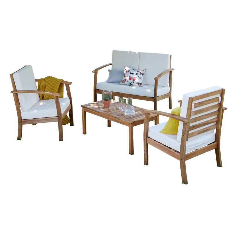 Salon de jardin en bois d'Acacias 4 places Wilsa Garden