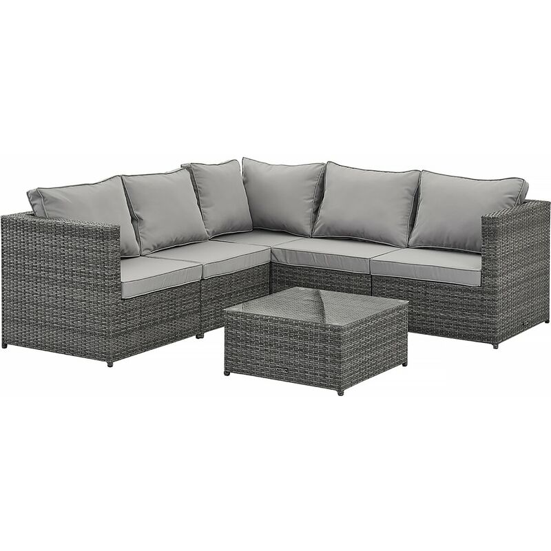 

Habitat Et Jardin - Salon de jardin en resina trenzada Monaco X - Florida - Gris
