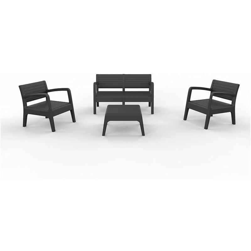 Sp Berner - Jardin/terrasse ensemble de 2 fauteuils+1 canapé+1 table basse fauteuils : 72x66x63,5cm canapé : 120x48x69 table : 62x66x35cm couleur :