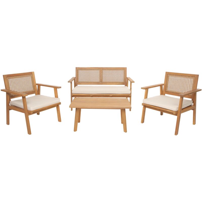 Salon de Jardin en Rotin et Bois