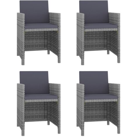 Salon de jardin encastrable 5 pcs Contemporain, Ensemble repas de jardin, et coussins Rotin Gris OIB7356E