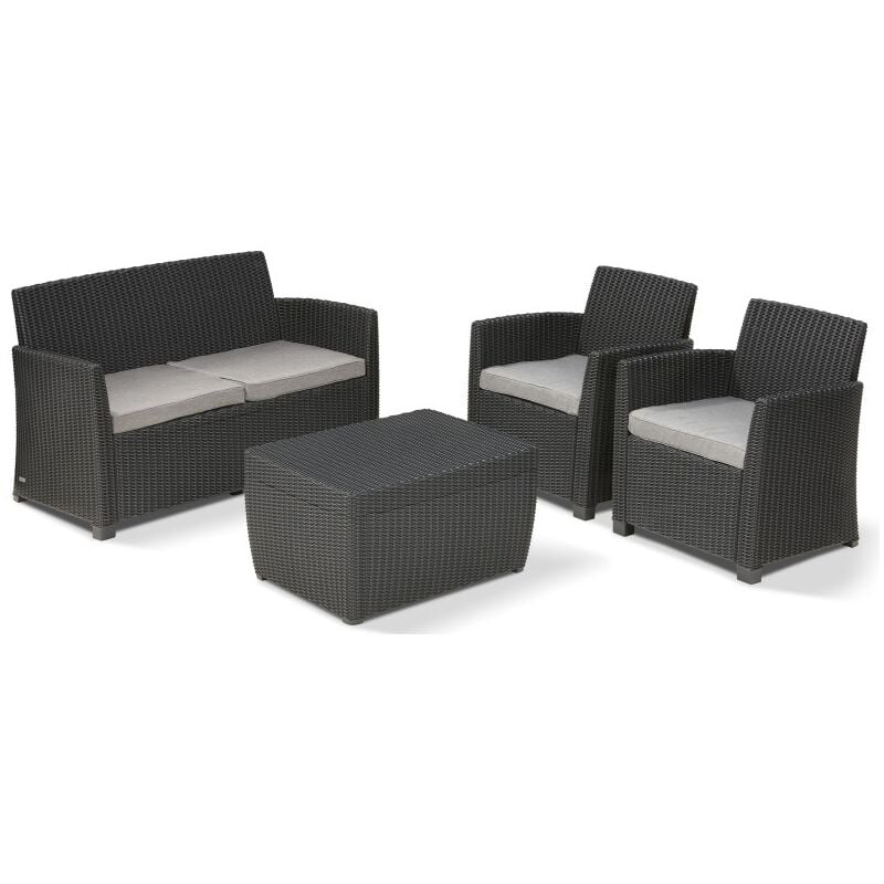 Set lounge esterno grafite 135x72x76 cm