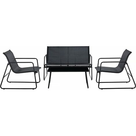 HABITAT ET JARDIN Salon de jardin Iza - 4 places - Noir