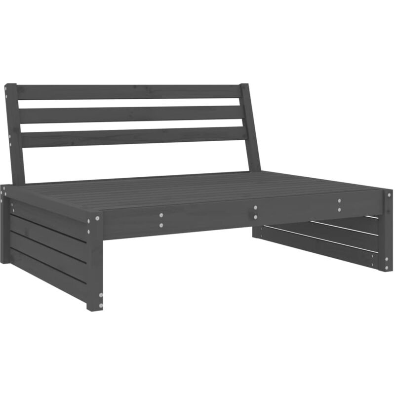 Vidaxl - Canapé central de jardin gris 120x80 cm bois de pin massif