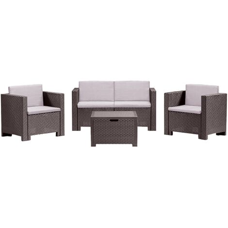 Salon de Jardin - Mobilier d'Extérieur Marron