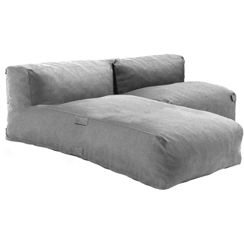 Salon de jardin modulable 2 places avec méridienne gris - Mixi