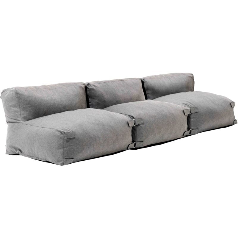 Salon de jardin modulable 3 places gris - Mixi