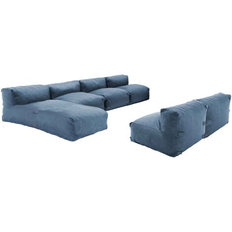 Salon de jardin modulable 6 places bleu pacific - Mixi