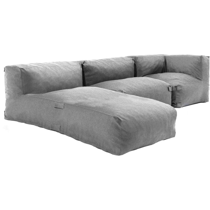 Salon de jardin modulable 3 places gris - Mixi