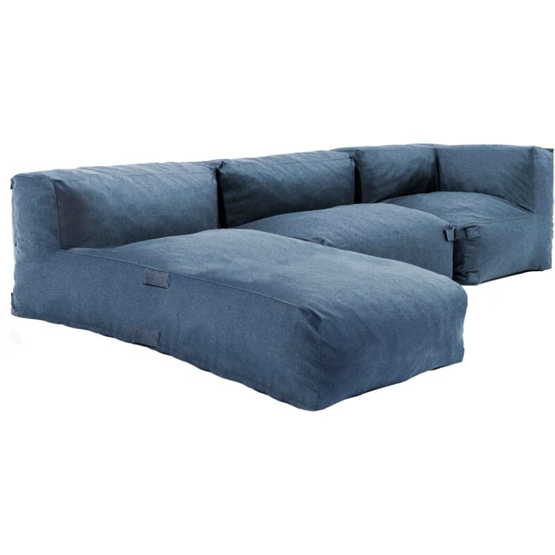 Oviala - Salon de jardin modulable 3 places bleu pacific - Mixi