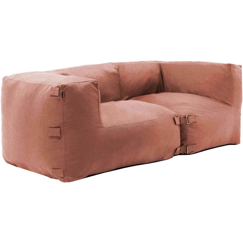Salon de jardin modulable avec 2 fauteuils d'angle terracotta - Mixi