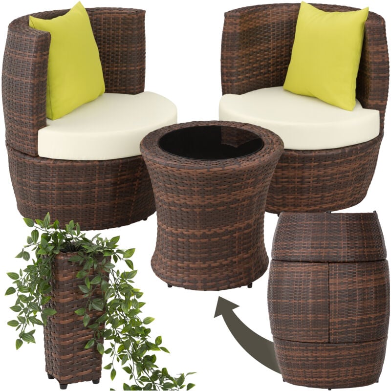 Tectake - Salon de jardin Avec cadre en aluminium avec Plateau en verre de sécurité Empilable
