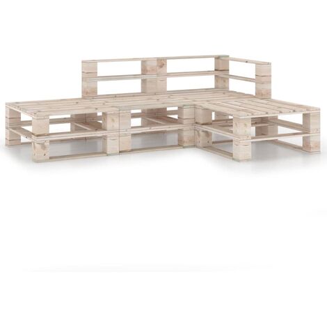 Salon de Jardin Palette et Coussins 6 pcs Bois de Pin Patio Multicolore vidaXL