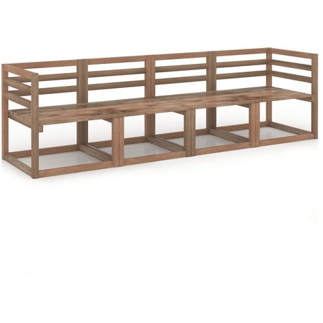 Salon de jardin palette 4 pcs Ensemble Table et Chaise de Jardin - Marron Bois de pin imprégné BV966518 - BonneVie - Brun