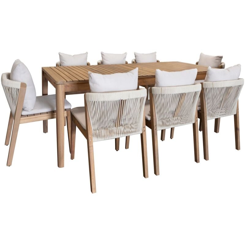 Now's Home - Salon de jardin table et 8 chaises