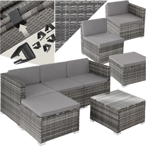 Salon en rotin Lignano - gris