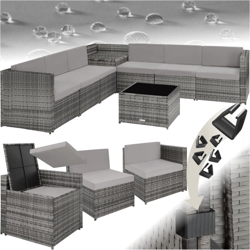 Salon en rotin Verona - gris