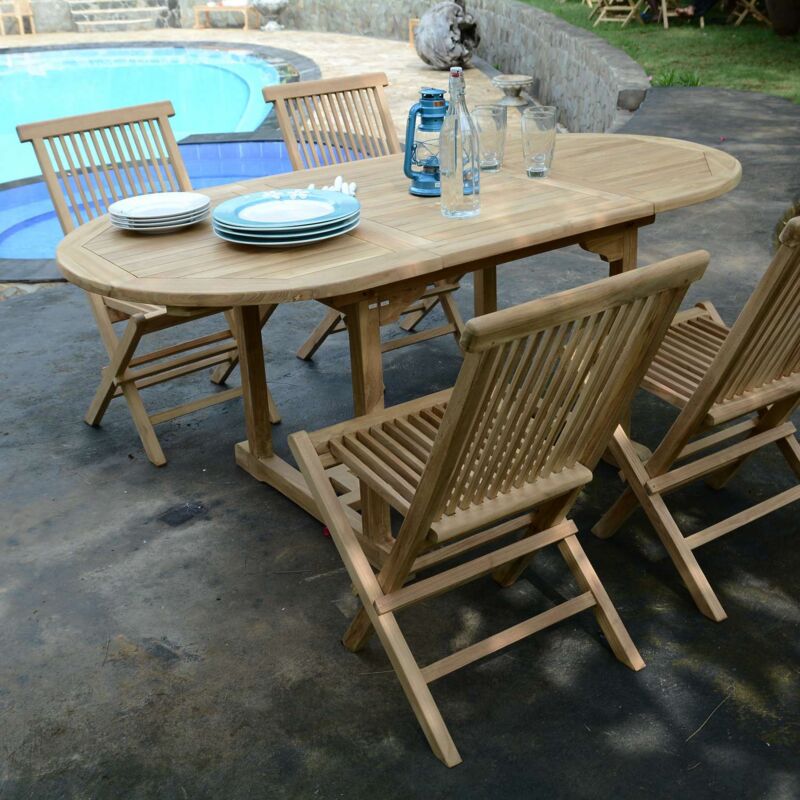 Salon de jardin en teck massif Hawai, 4 places