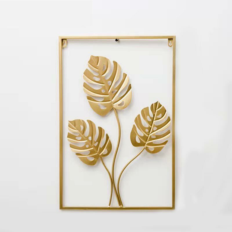 Salon maison d��coration murale en fer forg�� m��tal feuille porche fond tenture murale ornements (tortue feuille)