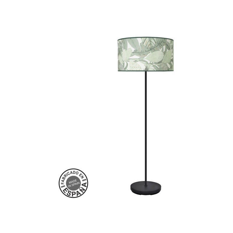 Lampadaire de lampadaire Moda 1xe27 Noir/feuilles vertes - Fabrilamp